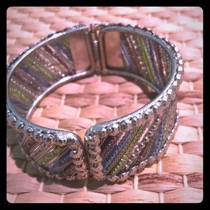 New:  silver toned beaded bracelet